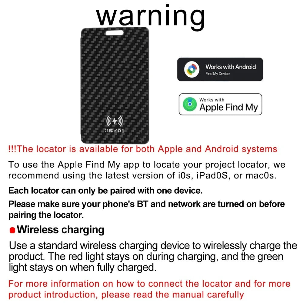 Smart Wallet Tracker Card, Works with Apple Find My & Android Find Hub, IP68 Waterproof Item Locator with 70dB+ Loud Alarm, 3-5 Months Ultra-Long Battery Life, App Notifications, Historical Tracking & Multi-User Sharing