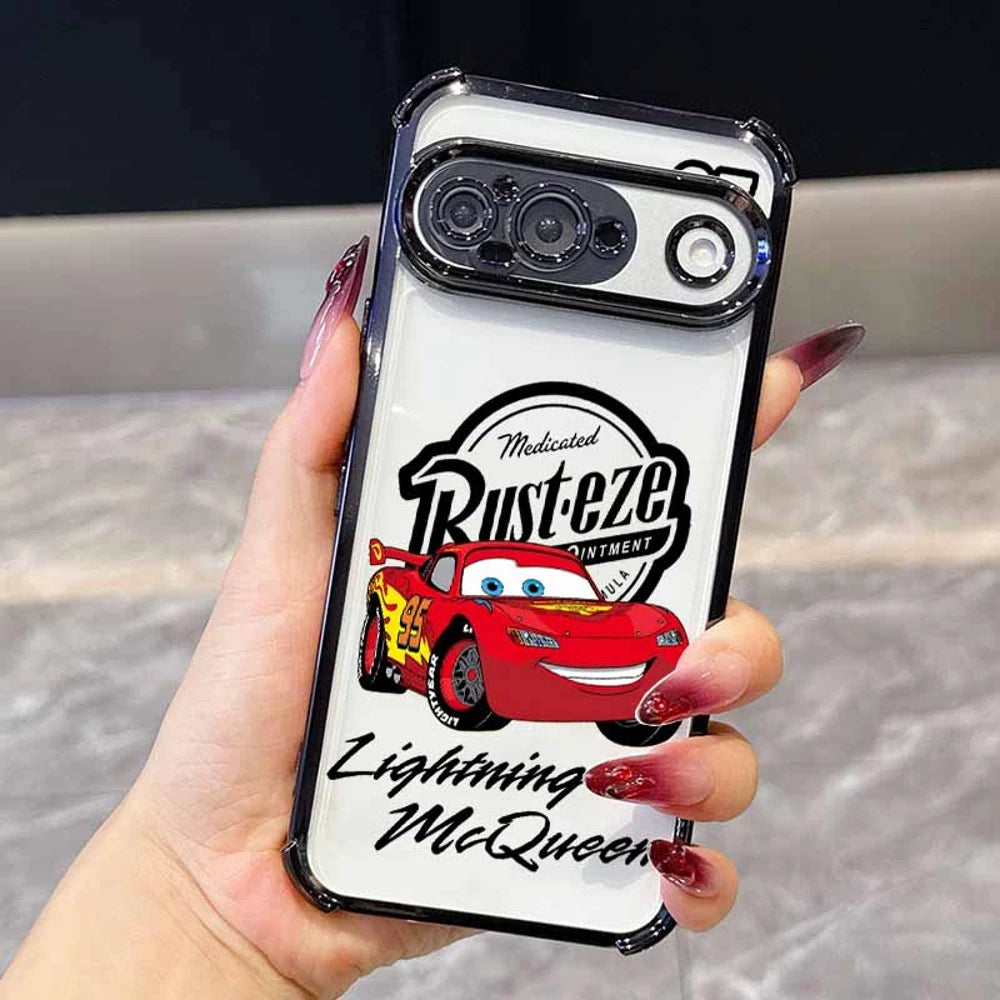 Cars Lightning McQueen Phone Case For Google Pixel 10A 9A 9 8A 8 7A 7 Pro XL Plating Drop-proof Transparent Soft Cover
