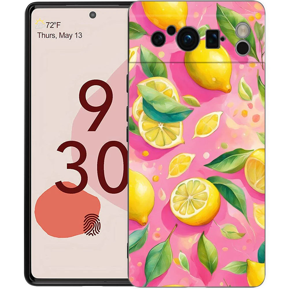 Fresh Summer Fruit Lemon Cherry Phone Case Cover for Google Pixel 10 9 8 7 6 7A 6A Pro Shockproof Soft TPU 9 Pro XL Shell Capas