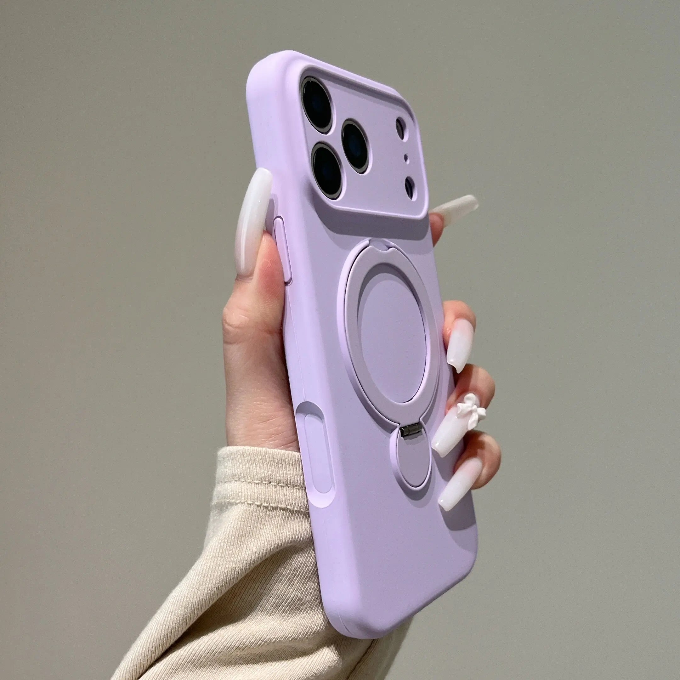 360° Rotate Fold Magnetic Ring Holder Stand Phone Case For iPhone 17 Pro Max Air 15 13 14 16 Magsafe Soft Liquid Silicone Cover
