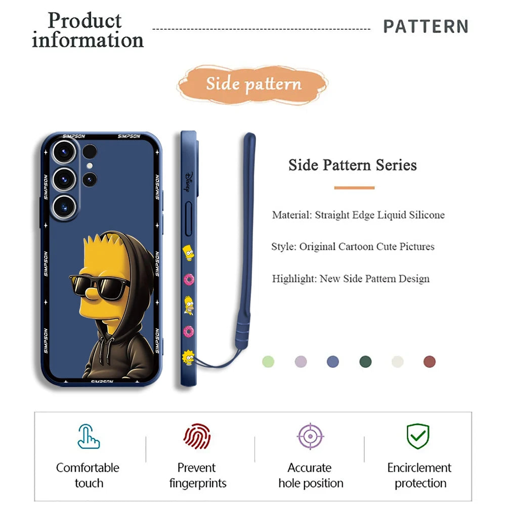 Soft Bumper Silicone Case for Samsung Galaxy S20 FE S21 Plus S24 Ultra S23 Ultra 5G S22 S22 Ultra S25 Funny Cool Simpsons Cover