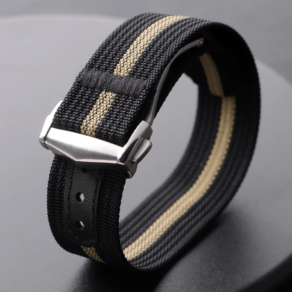 20mm Canvas Nylon Watch Strap For Omega for Swatch For Seiko Men Women Sport Washable Folding Buckle Watchband Watch Accessories
