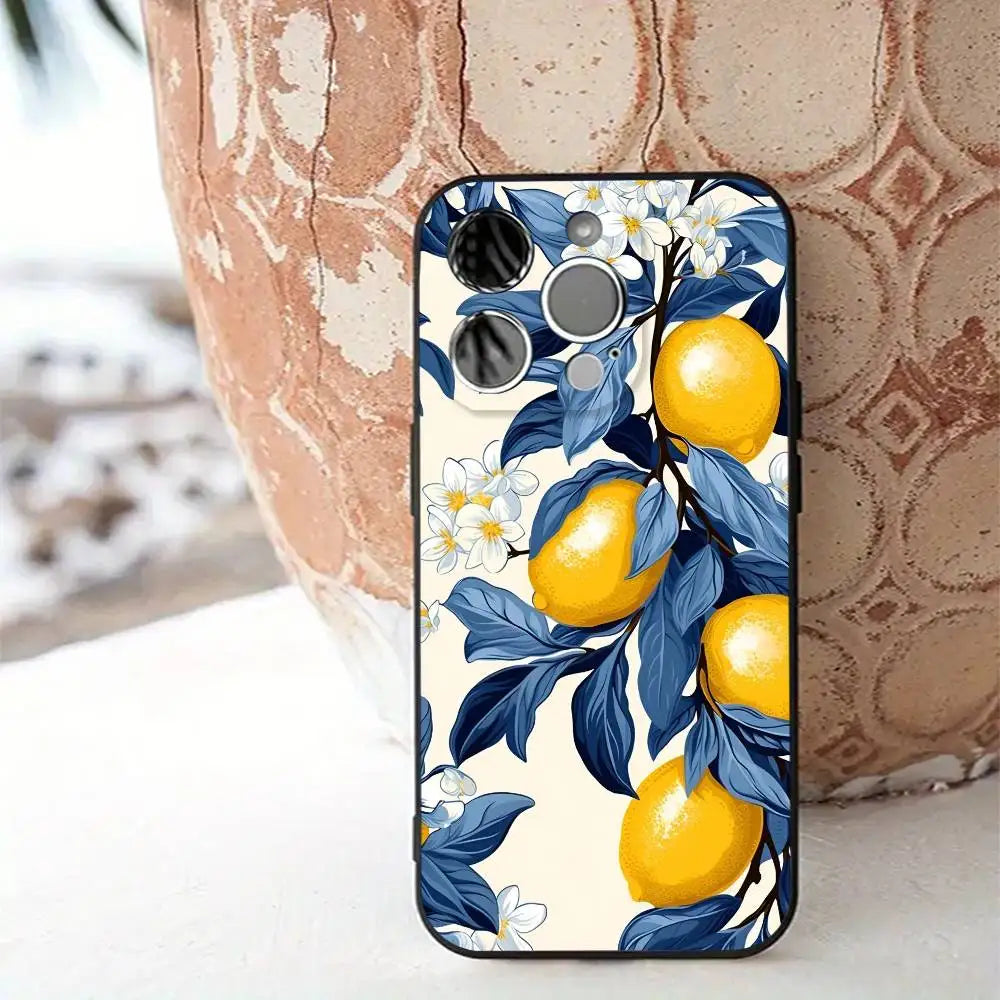 Summer Fruit Lemon Phone Case For Samsung Galaxy S26 ULTRA S25 S24 S23 S22 S21 S20 Ultra Plus FE Note 20 10 Plus Silicone Cover