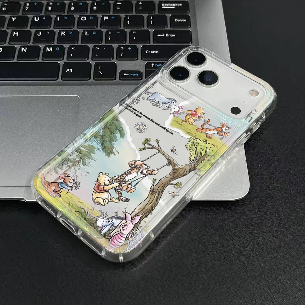 Comics Winnies Poohs Phone Case for Apple iPhone 17 Air 16 15 14 Plus 13 12 11 Pro Max Airbag Anti Drop Cover