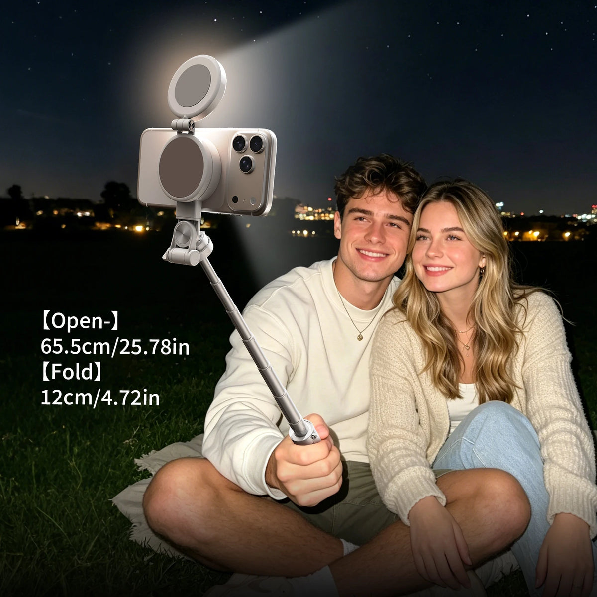 Pocket Dual-Sided Magnetic Selfie Stick  Cell Phone Stand Extendable Tripod with Remote Control for iphone 17 16 Pro Max Huawei