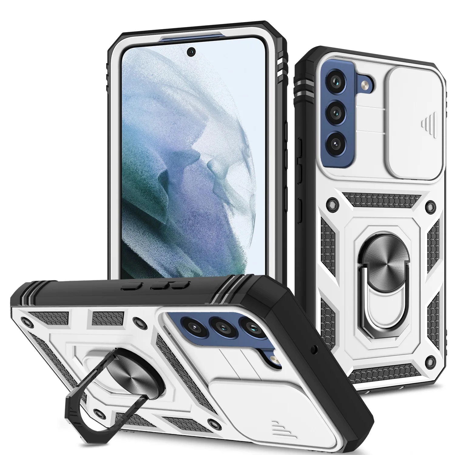 Case For Samsung S22 S21 S20 FE  Ultra Plus A53 A33 A22 A52S A52 A32 5G Heavy Duty with Camera 360 Degree Kickstand Cover