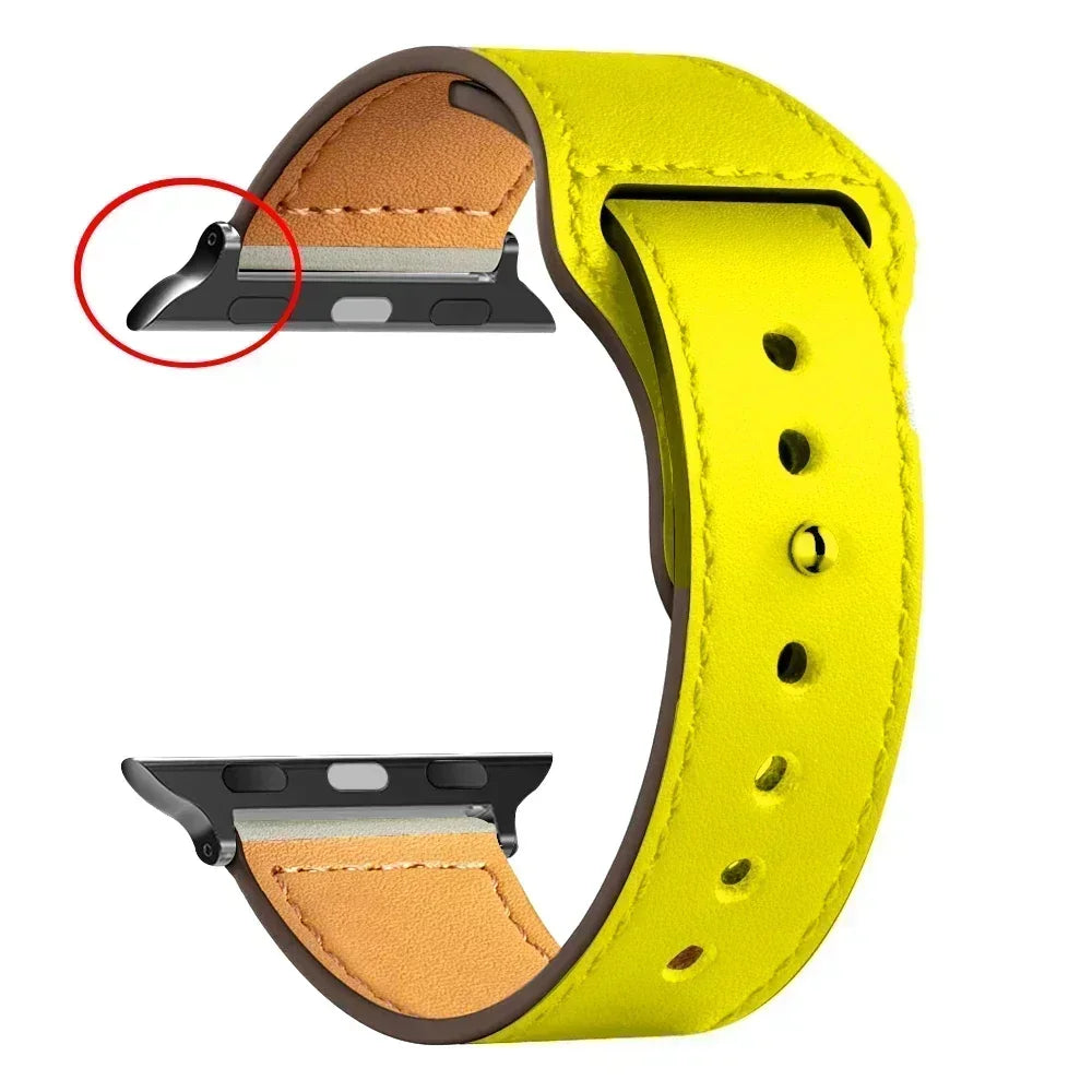Leather band For Apple watch straps 41mm/45mm 42mm 46mm 40-44mm sport loop bracelet iWatch series 10 9 8 7 4 5 6 se Ultra 2 49mm