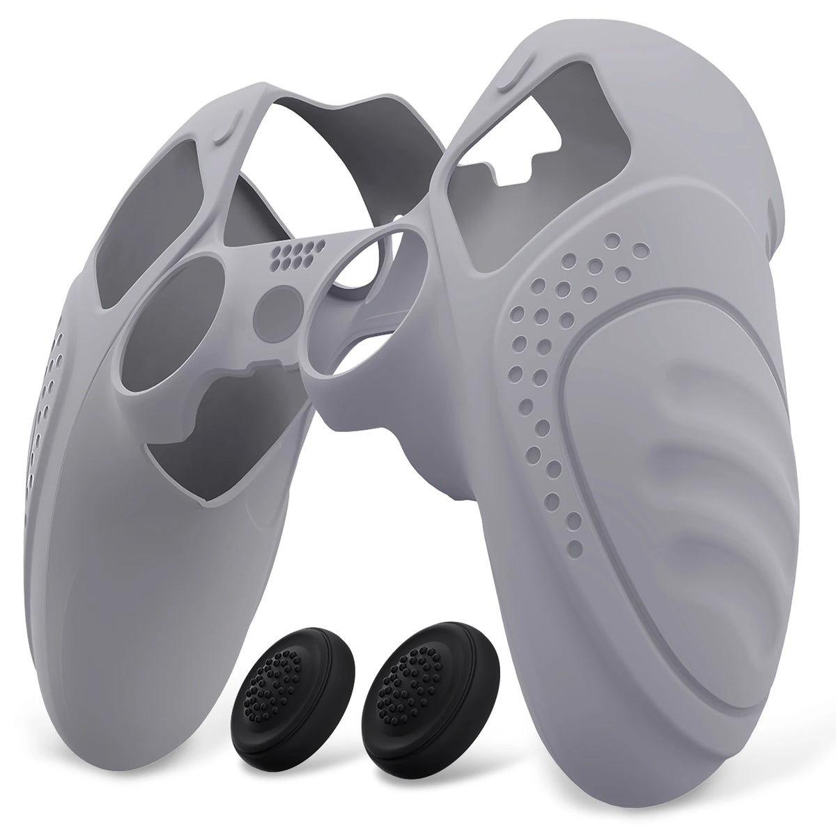 PlayVital Anti-Slip Silicone Cover for PS5 Edge Controller, Rubber Protector Case with Thumb Grip Caps - Guardian Edition Series