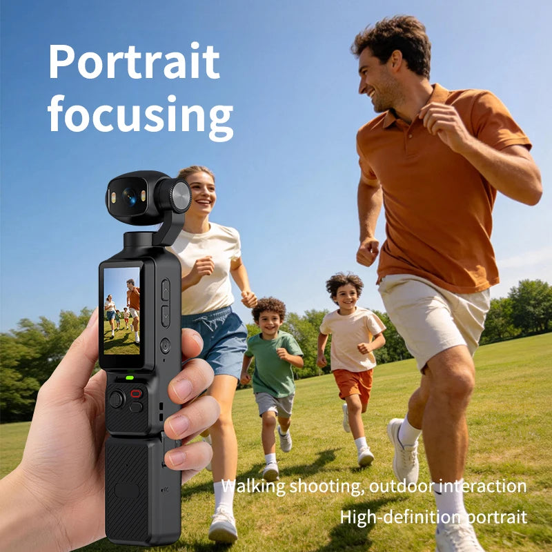 Pocket Handheld Vlog Camera 180°Rotatable Lens Anti-shake Stabilizer HD Portable Action Cam Built-in Fill Light Outdoor Travel