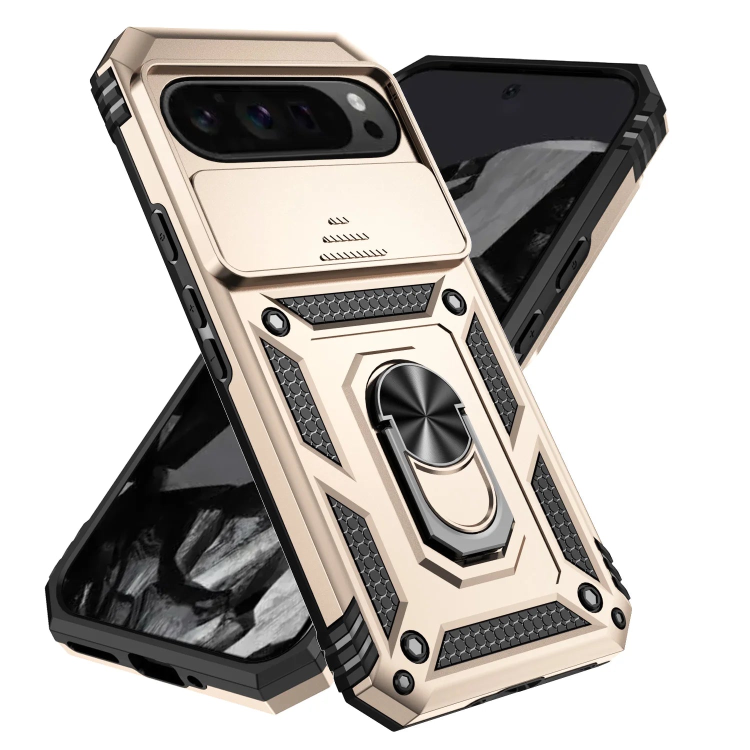 Armor Ring Bracket holder Case for Google pixel 10 Pro 9 ProXL 8 7 6 Pro XL 10A 9A 8A 7A 6A Shockproof lens Slide Protect Cover