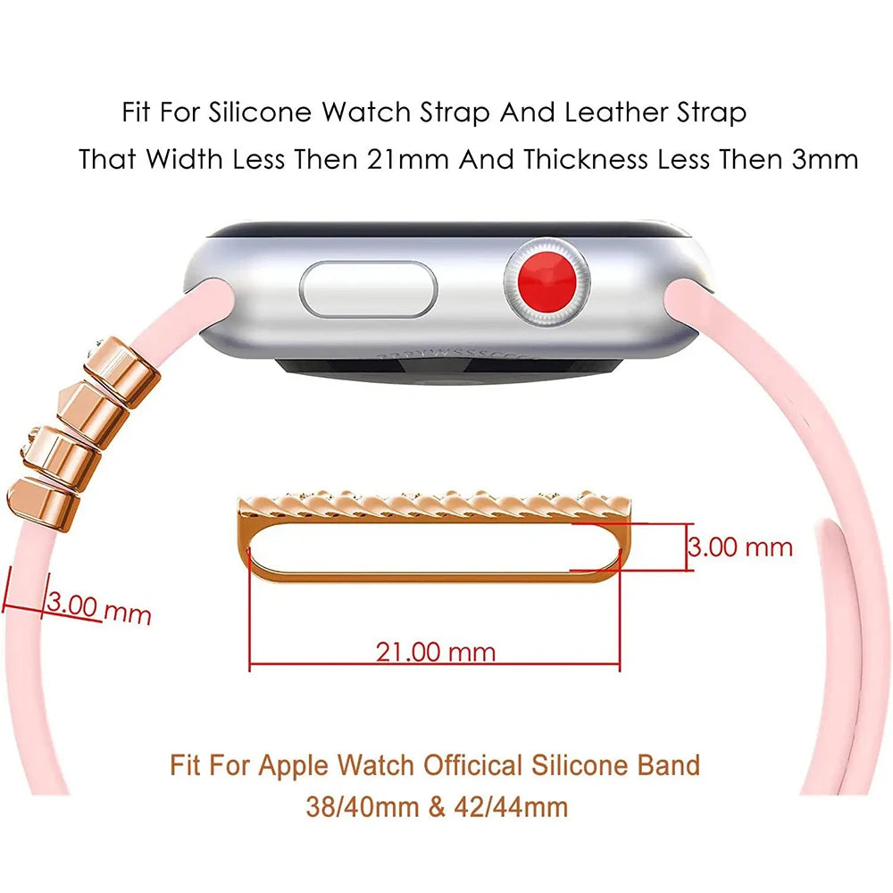 Suitable for Apple Watch Decorative Rings Christmas Watch Decorative Accessories Silicone Strap Decorations