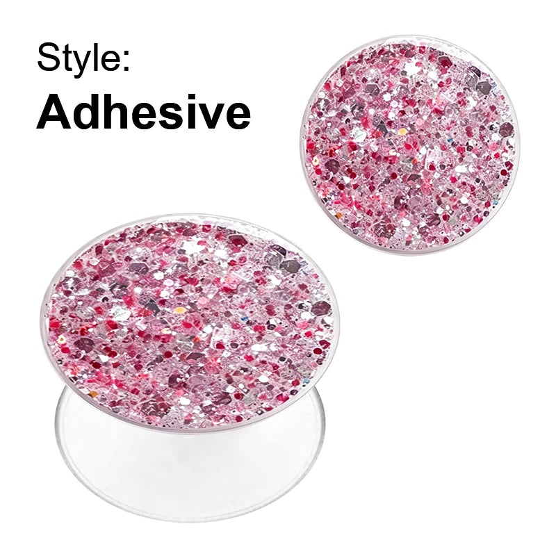 Glitter Phone Grip Socket Foldable Phone Holder Ring Holder With Adhesive for Iphone 17 16 15 14 13 Samsung Grip Tok Bracket