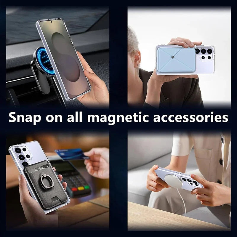 Clear Hybrid Hard PC Phone Case For Samsung Galaxy S26 S25 Edge S24 S23 S22 S21 S20 Note20 Ultra 10 Plus FE Magsafe Cover