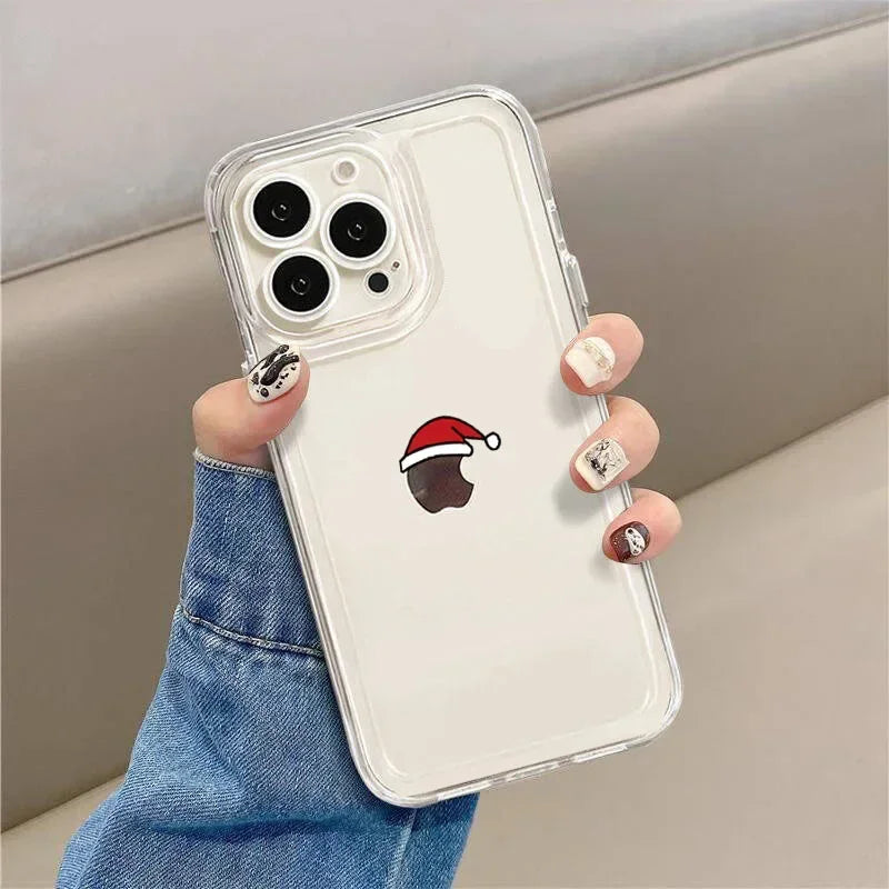 Funny Cartoon New Year Christmas Santa Phone Case for iPhone 17 16 15 14 13 12 11 Pro Max Mini SE4 Plus Air 16E Shockproof Shell