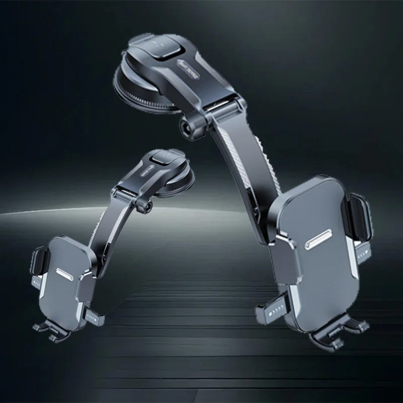 Multi-Scene Phone Mount with One-Click Lock Retractable Arm Strong Suction 360° Rotation for Car & Office