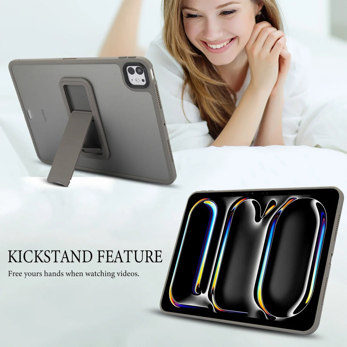Matte Stand Case For iPad Pro Air 4 5 6 7 8 9th 10th Generation Cases 2024 Translucent 10.2 10.9 11 12.9 13 Mini Kickstand Cover