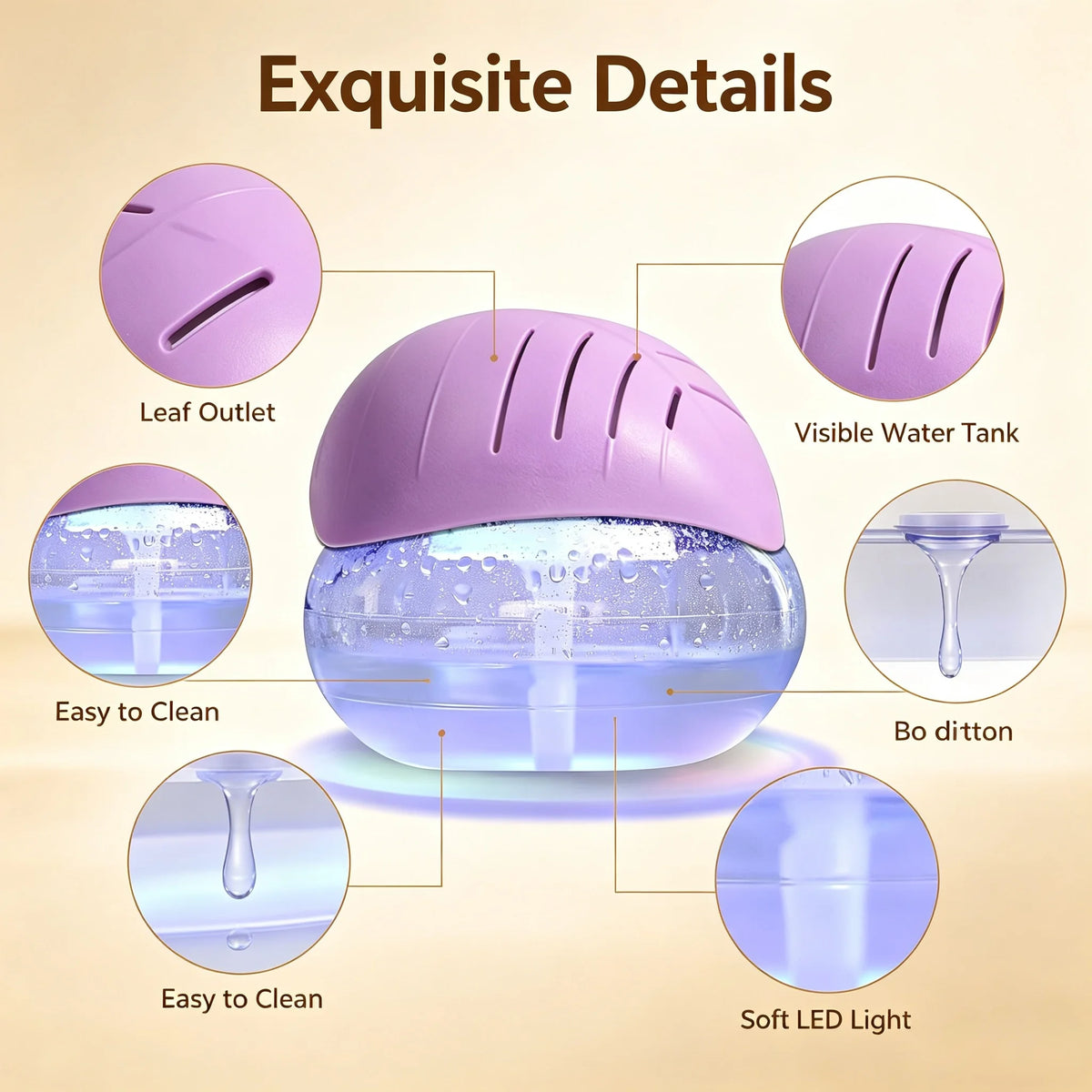 Home Air Purifier Without HEPA Filter Water‑Washing Air Scrubber Portable Mini Air Humidifier, Cold Air Scent Diffuser Machine A