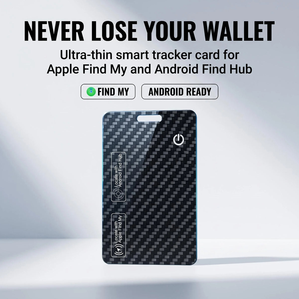 Smart Wallet Tracker Card, Works with Apple Find My & Android Find Hub, IP68 Waterproof Item Locator with 70dB+ Loud Alarm, 3-5 Months Ultra-Long Battery Life, App Notifications, Historical Tracking & Multi-User Sharing