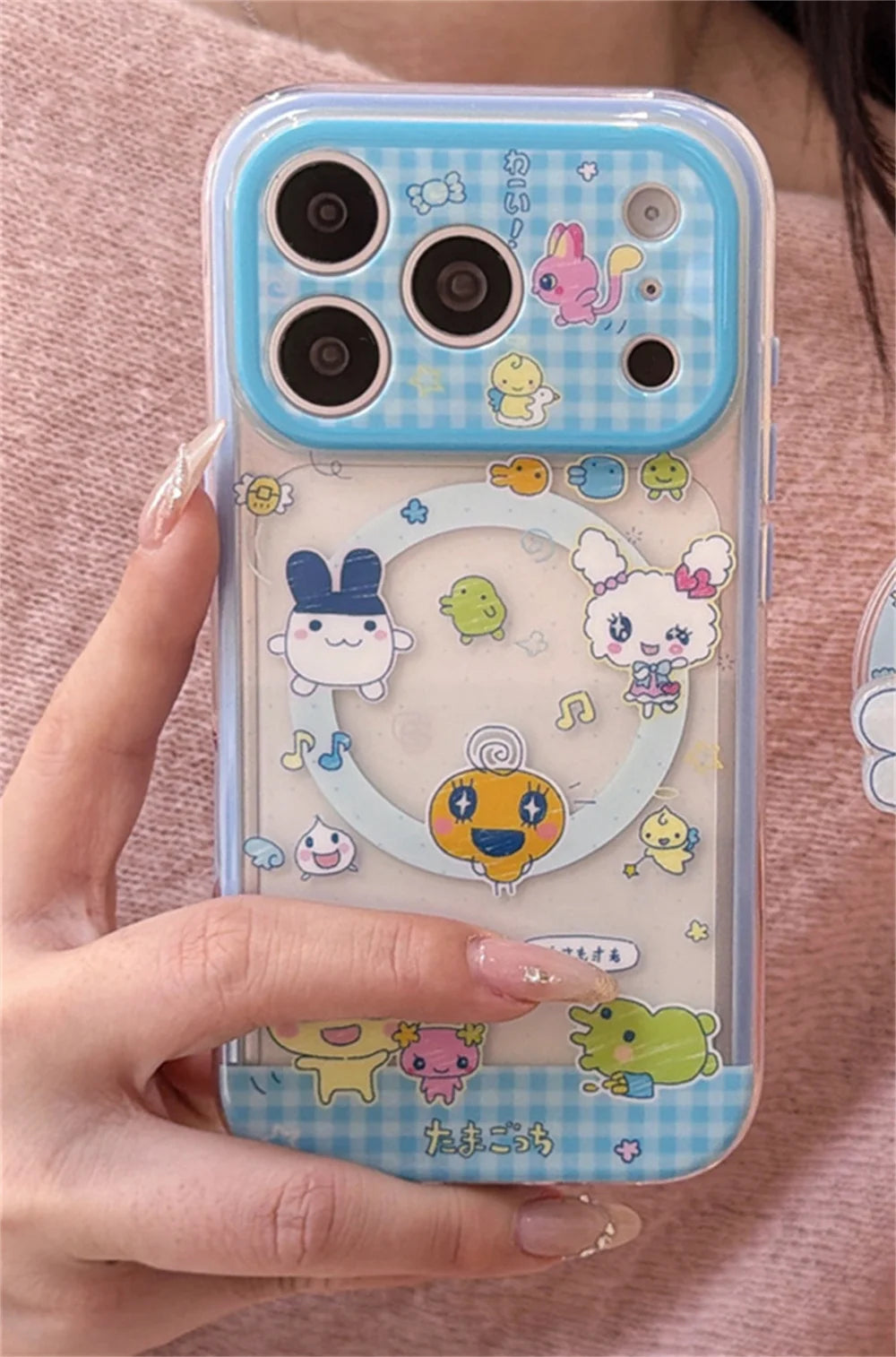 Funny Cartoon Plaid Magnetic Phone case  for iPhone 17 Pro 15 14 13 17 Max 16 Pro Max Cover With Magsafe Rocker Stand Cute Cases
