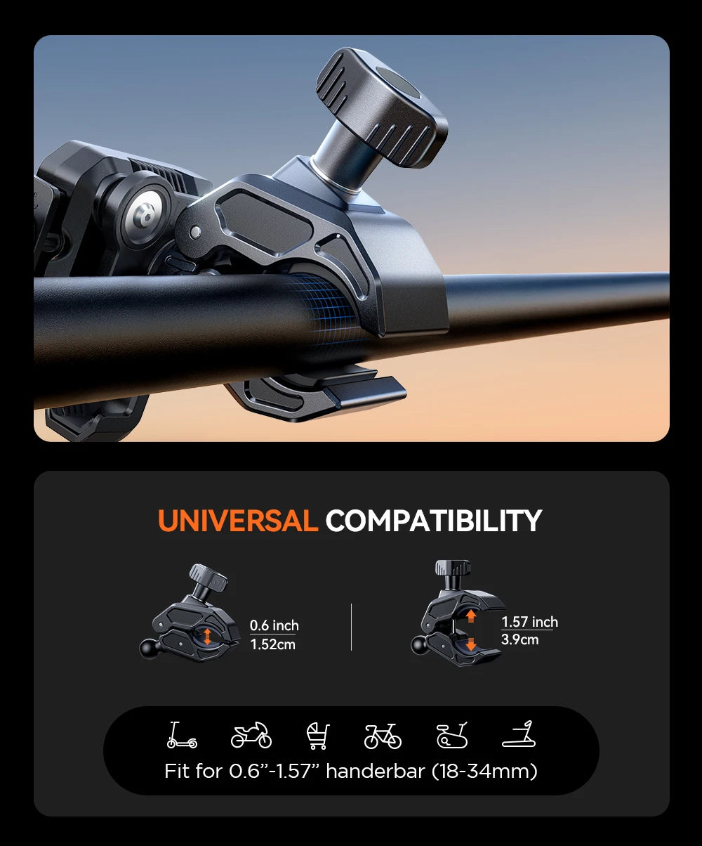 Motorcycle Phone Mount Holder Dual Vibration Dampener Universal Bike Bicycle Phone Mount for 4.7''-7'' Phones