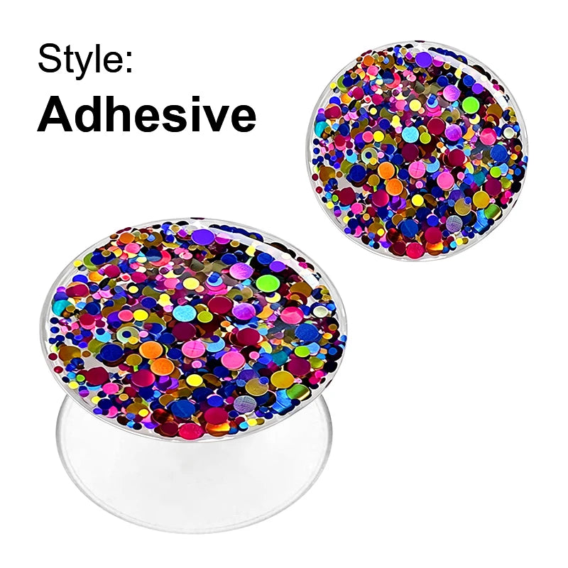 Glitter Phone Grip Socket Foldable Phone Holder Ring Holder With Adhesive for Iphone 17 16 15 14 13 Samsung Grip Tok Bracket