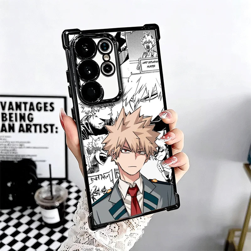 MHA My Hero Bakugou Katsuki Plating Phone Case For Samsung Galaxy S25 S26 Edge S24 S23 Ultra S22 S21 Plus S20 FE Anti-Fall Prote