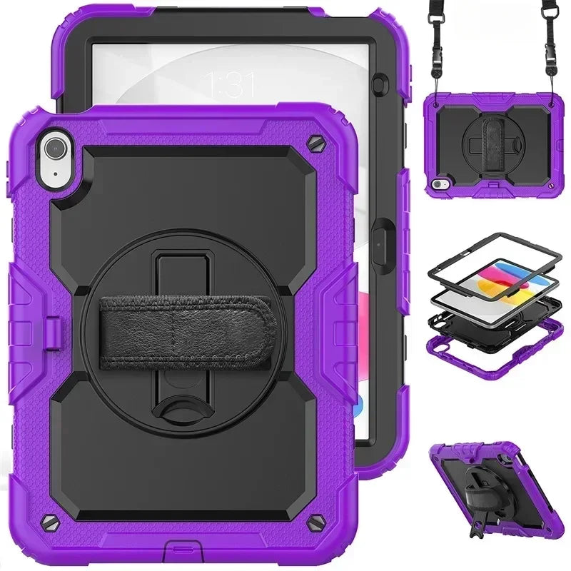 Case For iPad A16 10th 11th Generation 7/8/9th 10.2 Pro 11 12.9 Air 11 13  Air5 4  Mini 7 6 5 4 Shockproof Stand Kids Safe Cover