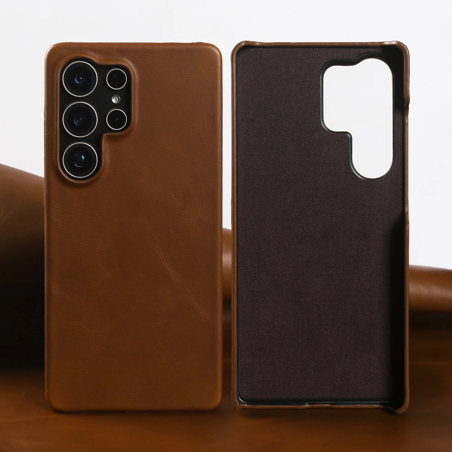 Vintage Business Genuine Leather Phone Case For Samsung Galaxy S26 S25 Ultra S24FE S23 S22 S21 Plus S20 FE Back Cover Coque Capa