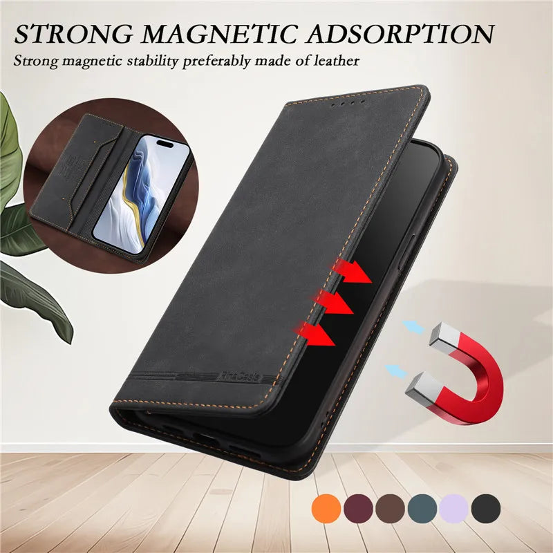 Leather Retro Anti-theft Wallet Flip Case For Motorola MOTO G Stylus Power Play 2025 2024 2023 2022 5G 4G Magnetic Phone Cover