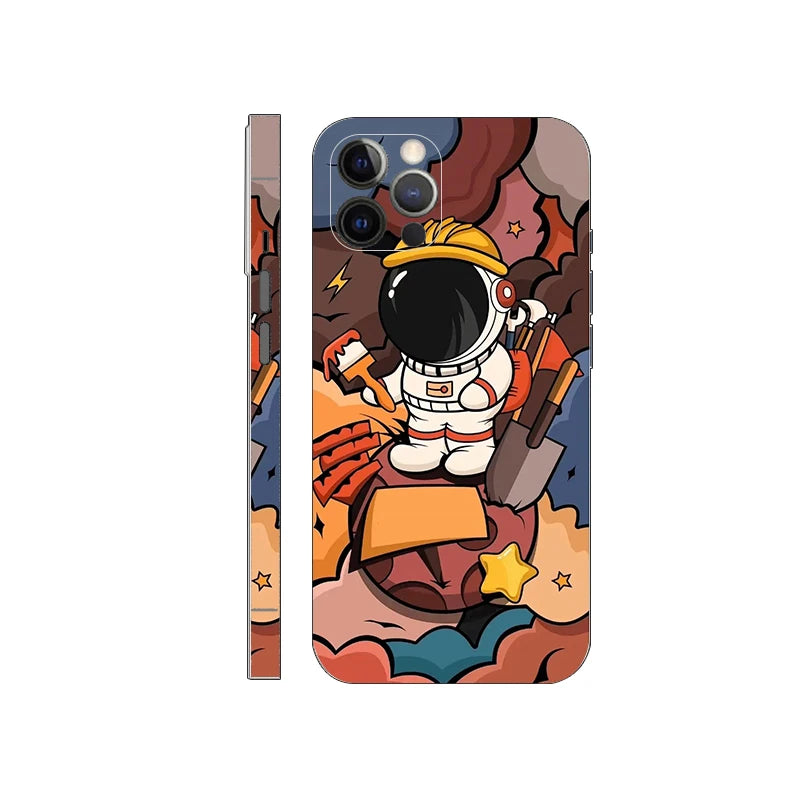 Colorful Decal Skin for iPhone 17 16 15 14 Pro Max Back Film Cover Wrap Rear Screen Protector Anti-scratch Durable Sticker