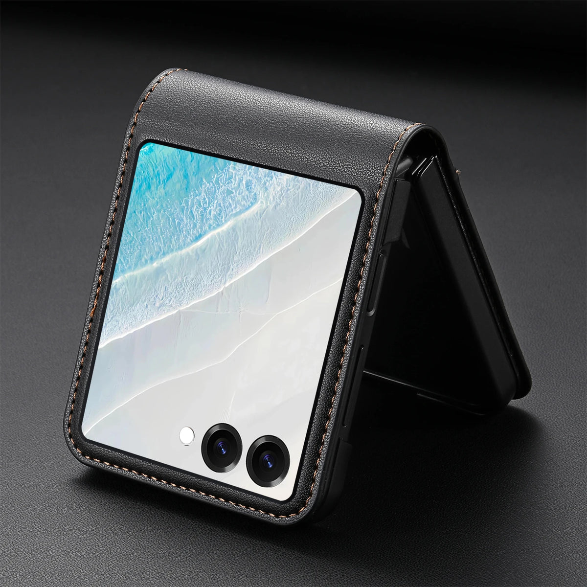 Flip Leather Phone Case For Samsung Galaxy Z Flip 8 7 FE 6 5 4 3 5G Flip7 Flip8 Wallet Card Holder Phone Bag Book Cover Etui