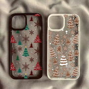 Christmas Tree Snowman Phone Case For iPhone 16 15 Pro Max 14 13 12 11 XR X XS Max 7 8 Plus SE 2020 Shockproof Clear Phone Cover