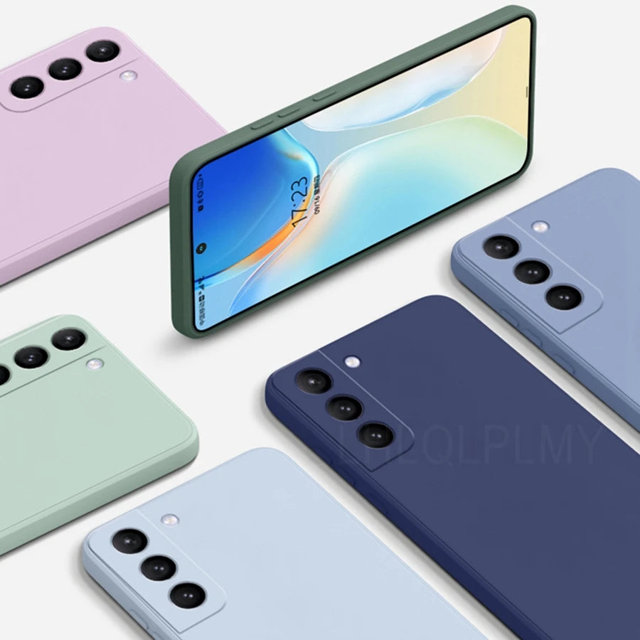 Square Liquid Silicone Soft Case For Samsung Galaxy S22 S21 S20 FE 5G S10 Plus Note 20 Ultra 10 Lite A22 A32 A52 A72 Full Cover