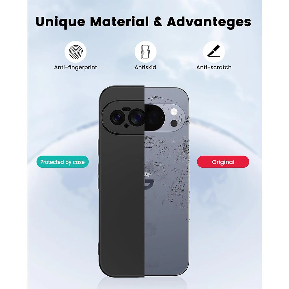 Ultra Thin Black Matte Soft TPU Camera Protection Back Phone Case Cover for Google Pixel 10 Pro XL 9 9A