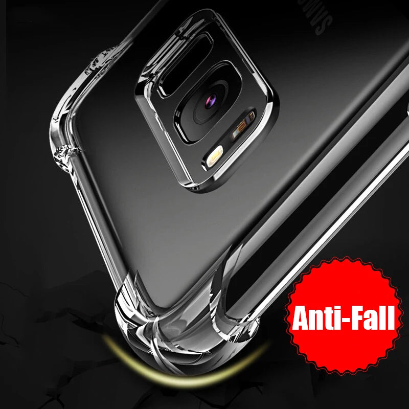 Shockproof Clear Soft Silicone Case For Samsung Galaxy S20 S21 S22 S23 FE S8 S9 S10E S10 Note 10 Plus 20 Ultra Cover Cases