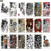 MIX011 Skins Grain Film Wrap Phone Back Sticker For SAMSUNG Galaxy S25 S26 Ultra S24 Plus S22 Ultra S22 S21 FE Film