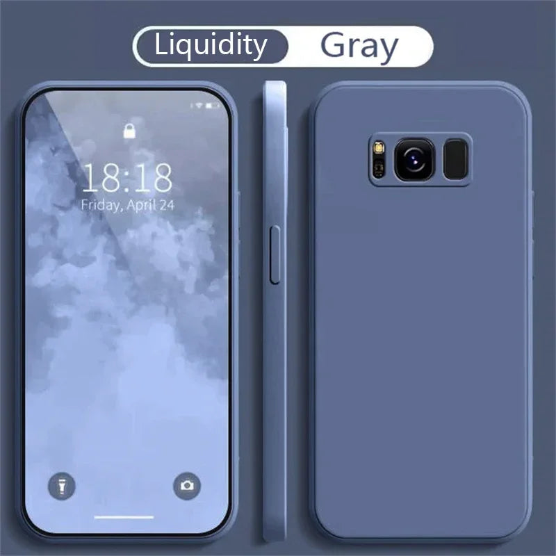 Simple Silicone Phone Case for Samsung Galaxy S8 S9 S10 S20 S21 S22 S23 S24 S25 FE Plus Camera Protective Shockproof Back Cover