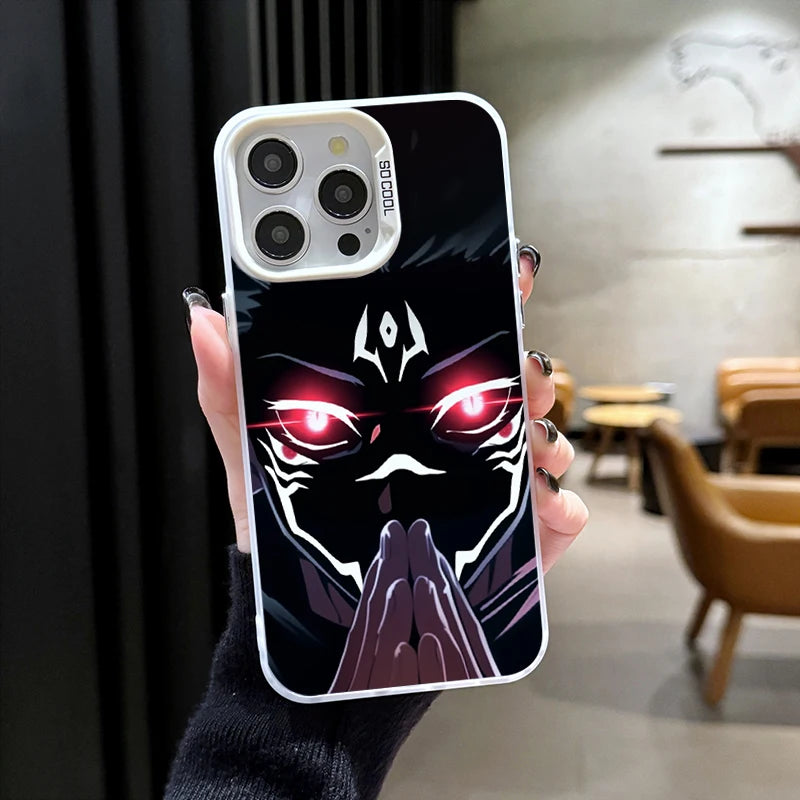 Cool Jujutsu Satoru Gojo Plating Hard Case for iPhone 17 Air 16 15 11 12 14 13 Pro Max XS X XR Plus 8 7 SE 2020 Shockproof Cover