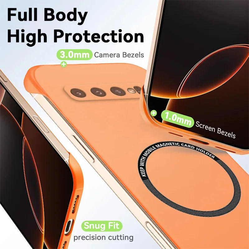 Magnetic Slim for Samsung S9 S10 S20 Plus Ultra FE S9Plus S10Plus Phone Cases Matte Hard PC Cover Borderless Shockproof Armor