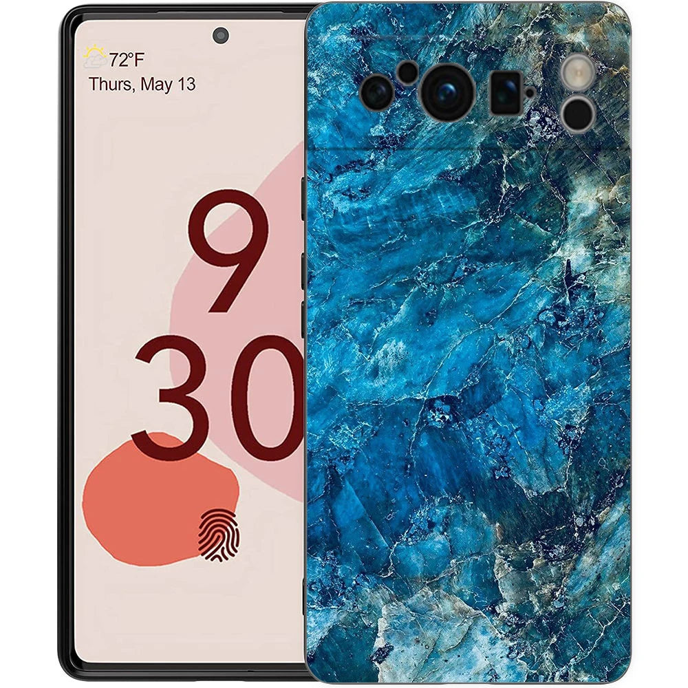 Marble Stone Phone Case For Google Pixel 10A 10 9 8 7 6 Pro XL 9A 8A 6A 7A 5G Soft Shockproof TPU Black Cover