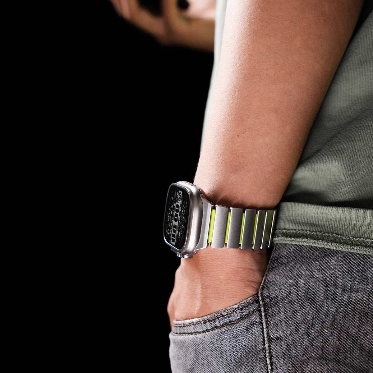 Titanium Silicone Magnetic Strap for Apple Watch Ultra 4/3/2 49mm Series 12/11/10 46mm Metal Band for Iwatch 9 8 7 45mm SE3 44mm