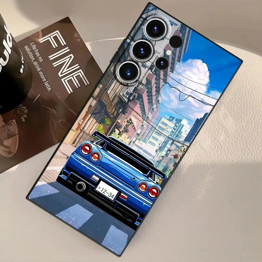 Japanese Drift Car Case for Samsung Galaxy S26 Ultra S24 S25 Plus Note 20 8 9 10 S10 S9 S20 Ultra S23 S21 FE Funda Phone Cover