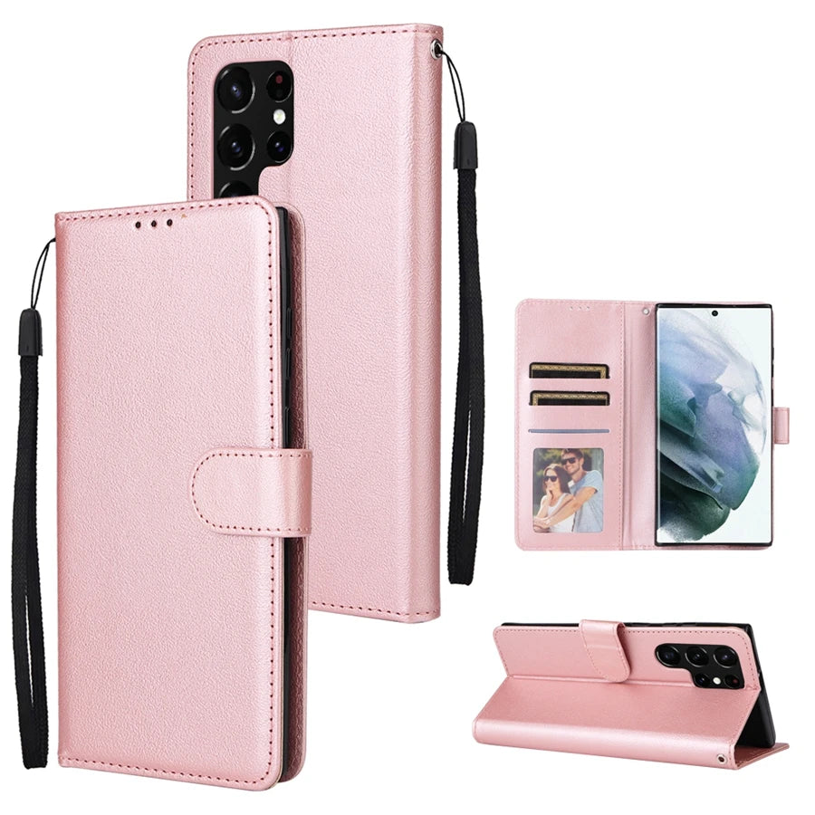 Wallet Magnetic Flip Card Stand Leather Case For Samsung Galaxy S23 Ultra S22 Plus S21 FE S20 A12 A13 A14 A34 A51 A52 A53 A54
