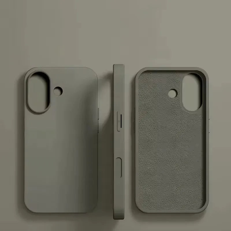 For iPhone 16 15 14 13 12 11 Pro Max Plus Luxury Liquid Silicone Phone Case NEW Matte Shockproof Cover Soft TPU Protective Shell