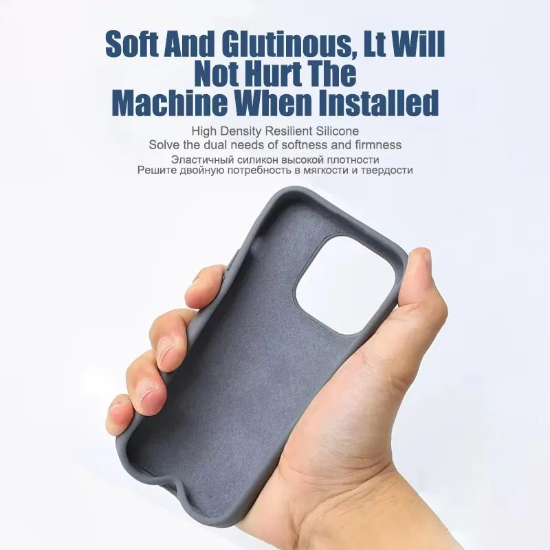For iPhone 16 15 14 13 12 11 Pro Max Plus Luxury Liquid Silicone Phone Case NEW Matte Shockproof Cover Soft TPU Protective Shell
