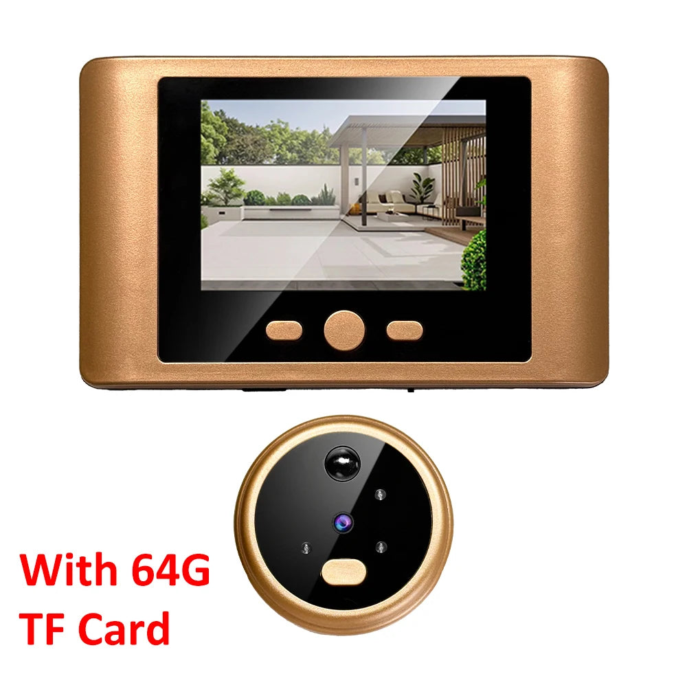 2.8' LCD Screen IR Night Vision PIR Motion Detection Digital Electronic Viewer Bell Door Peephole HD Camera Photo Video Recordin