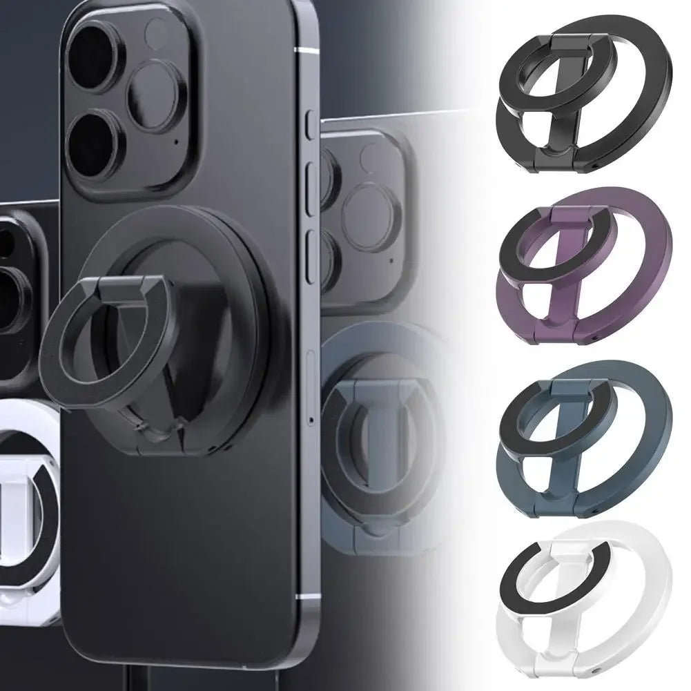 Magnetic Phone Ring Holder Dual-Side Magnet 360° Rotation Ultra-Thin Foldable Portable Desktop Phone Stand for iPhone 17 16 15