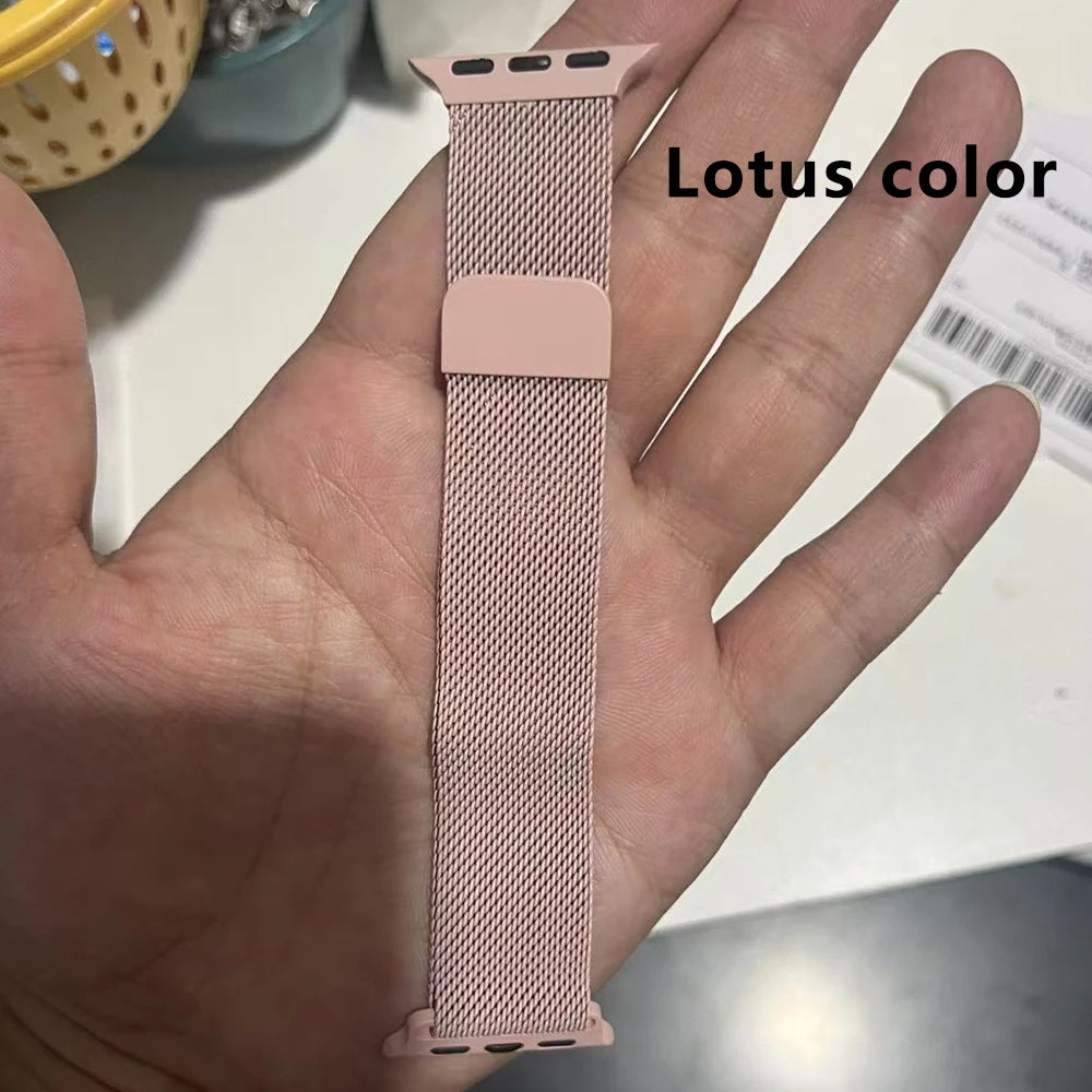 Milanese Loop Strap for Apple Watch Band 46mm 45mm 44mm 40mm 41mm Pride Bracelet iwatch Series 12/11/10/9 8 7 SE3/Ultra 3 4 49mm