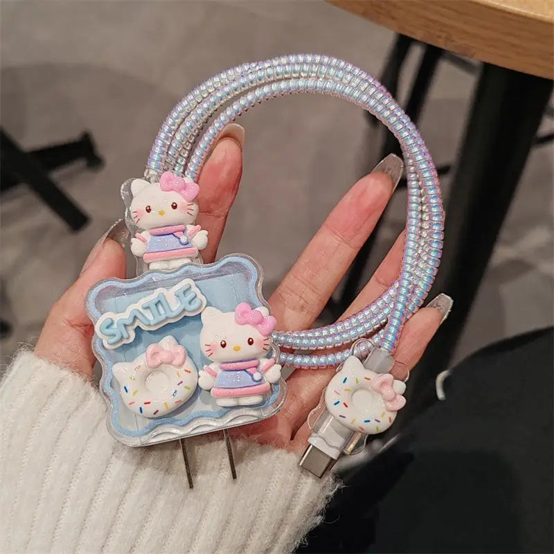 Hello Kitty Charger Case Cable Protector for IPhone 18W/20W Fast Charging Cable Data Breakage-proof Charger Protection Rope