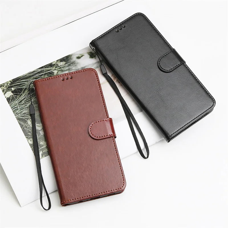 Leather Case For Samsung Galaxy S25FE S25 Edge S25 Ultra S24 S23 S22 S21 S20 FE S10 S9 S8 S7 Funda Flip Wallet Cover Book Case